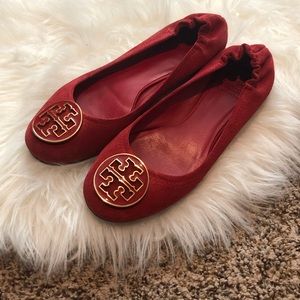 Tory Burch Reva Flats in Red
